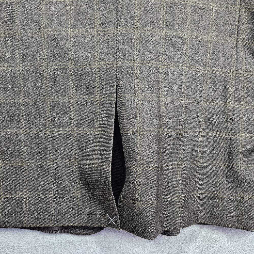 Jos A Bank Blazer Mens 46R Wool Brown Fleece Rich Sportcoat Jacket Windowpane - Picture 10 of 16